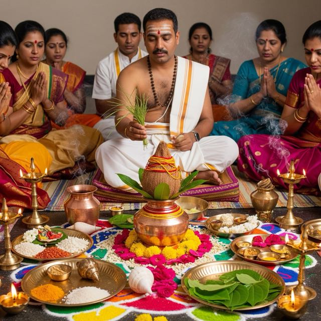 Water offering ritual for ancestors