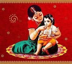 Annaprashana ceremony for a baby with rice and sweets
